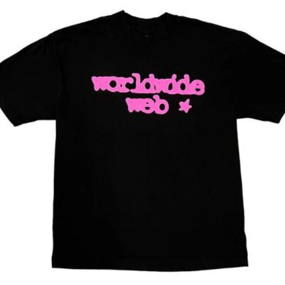 Sp5der Worldwide Web Pink Graphic Tee – Black - Medium - Picture 1 of 2